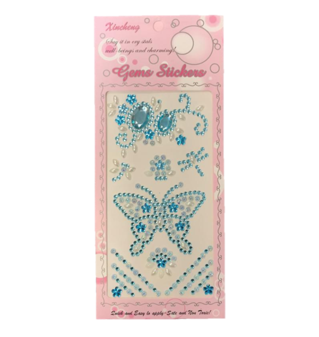 Say it in Crystals Single Sheet Butterfly Gem Stickers Assorted Colours CR2 (Large Letter Rate)