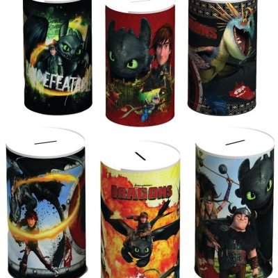 6 Assorted Styles How To Train Your Dragon Money Tin 145mm x 110mm DRA001 (Parcel Rate)