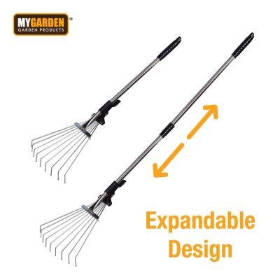 Expandable Telescopic Garden Rake With Non Stick Handle 23cm x 70cm 1113 (Big Parcel Rate)