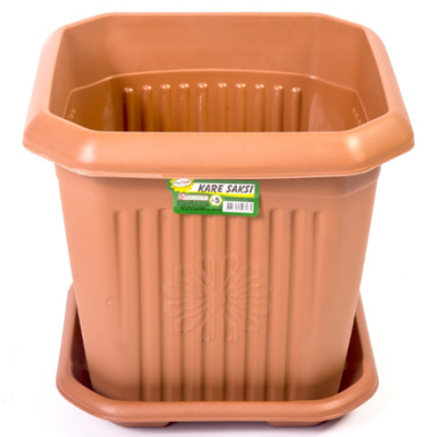 N0. 6 Plastic Square Indoor Outdoor Garden Home Plant Pot With Base H3272 (Parcel Rate)