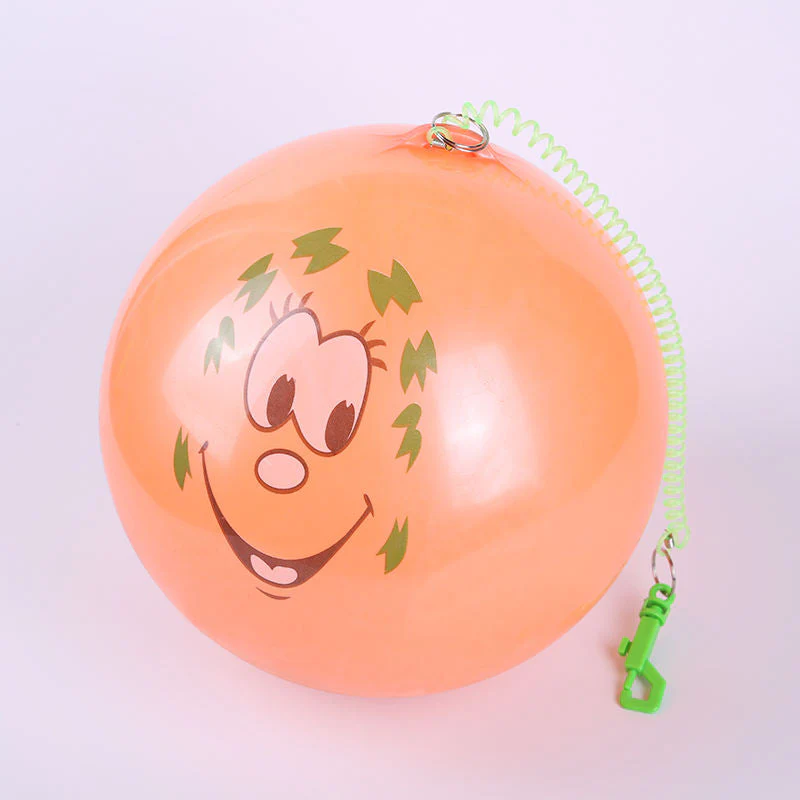 Printed Design Inflatable Ball with Springy String Kids Toy Outdoor Assorted Colours 6500 (Parcel Rate) PAck Of 3