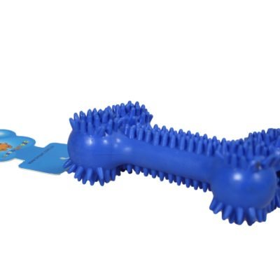 Rubber Spikey Dog Bone Fetching Teething Dog Bone Toy 13 cm Assorted Colours 0062 (Parcel Rate)