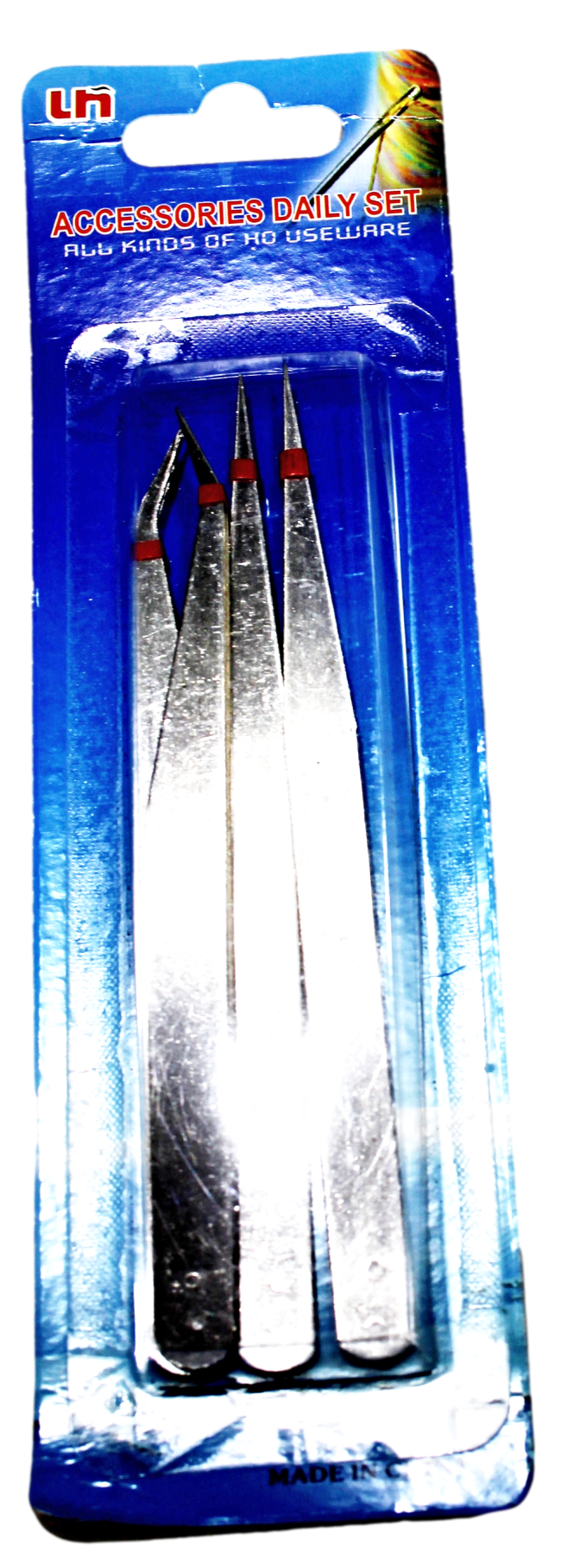 4 Pack Stainless Steel Tweezers Assorted Design Multipurpose Use Tweezers 6006 (Large Letter Rate) - Image 2