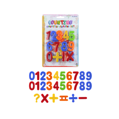 Magnetic Alphabet Numbers 0 - 9 Set 4cm 26 Pieces Assorted Colours L79111 (Parcel Rate)
