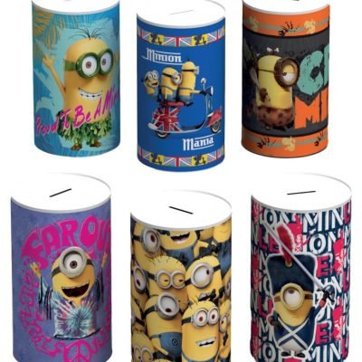 6 Assorted Styles Minions Money Tin 145mm x 110mm MIN001 (Parcel Rate)