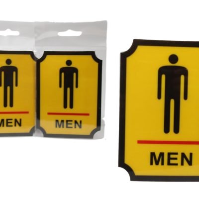 Toilet Door Signage Men Sign Adhesive Sticker 12cm x 9cm 5280 (Large Letter Rate)