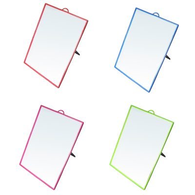 Desk Table Plastic Coloured Border Square Shaped Mirror 18cm x 24cm 0178 (Large Letter Rate)
