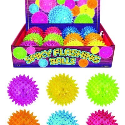Spiky Flashing Bouncing Balls Light Up Toy 7.5cm N51228 (Parcel Rate)
