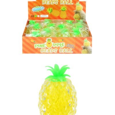 Squeezy Stretchy Pineapple Childrens Fun Soft Toy Stress Reliever 14cm x 1 N51539 (Parcel Rate)