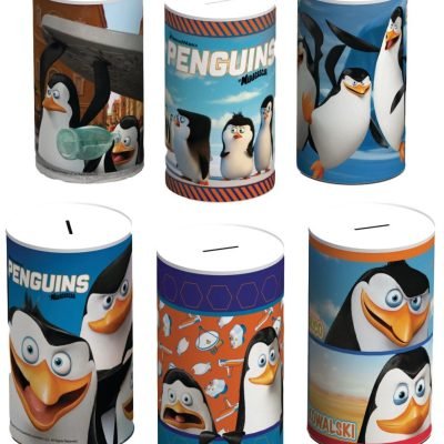 6 Assorted Styles Penguins Of Madagascar Money Tin 145mm x 110mm PEN001 (Parcel Rate)