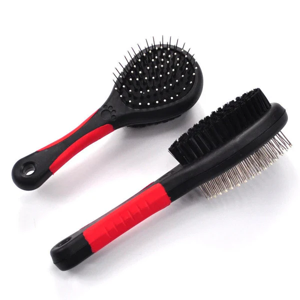 Small Double Sided Dog Pet Fur Grooming Brush 17.5 cm 6732 (Parcel Rate) Pack Of 2