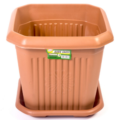 N0. 5 Plastic Square Indoor Outdoor Garden Home Plant Pot With Base H3265 (Parcel Rate)