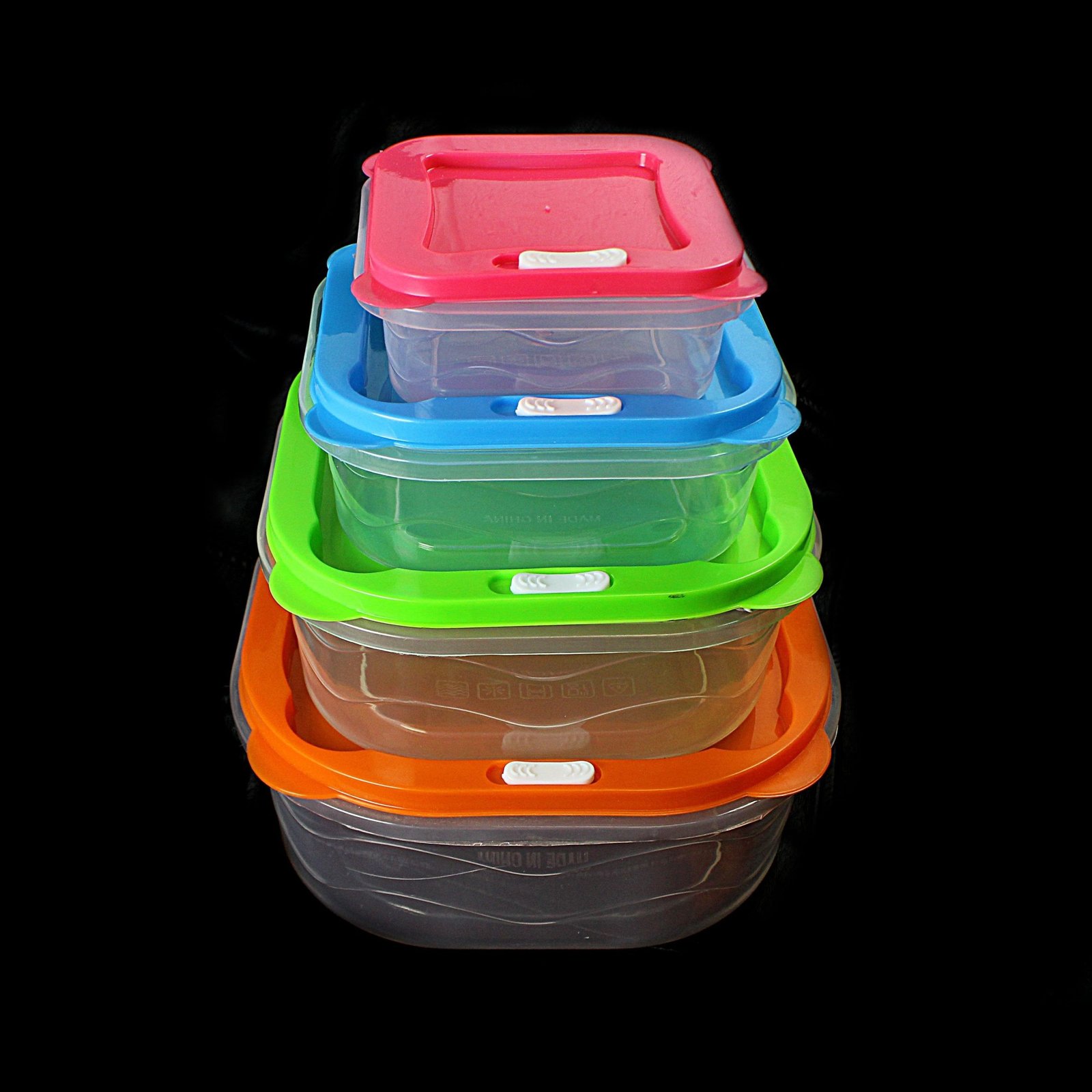 Plastic Square Food Storage Containers Set of 4 0401 (Parcel Rate) - Image 2