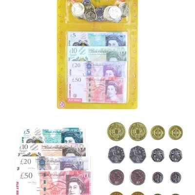 Kids Fake Play Money Notes & Pound Coins Educational Fun Budgeting T09378 A (Parcel Rate)