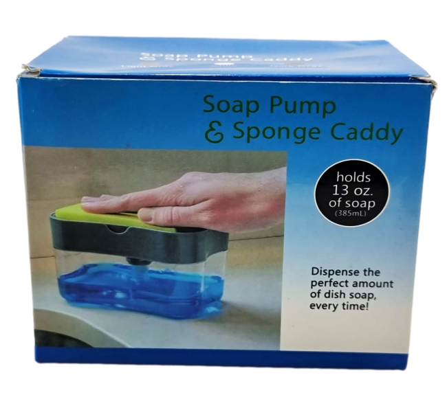 2-In-1 Counter Top Sink Soap Dispenser and Sponge Holder Caddy 15 x 12 x 9.5 cm 6641 (Parcel Rate) - Image 6