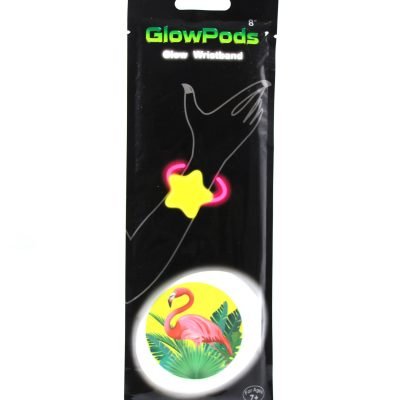 Glow Pods Glowing Neon Girls Ladies Party Wristband FLAMINGO Shape 8'' 5254 (Parcel Rate)
