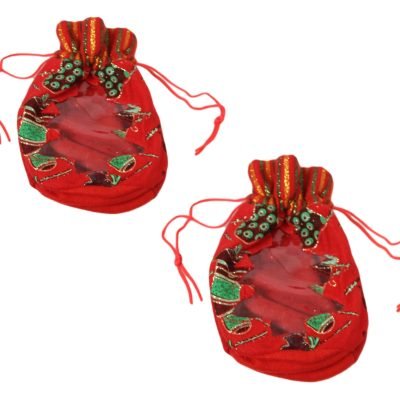 Christmas Fabric Pouch Gift Bag 20 x 14 cm Assorted Designs 1753 (Large Letter Rate)
