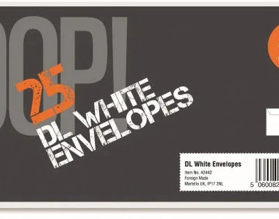 MM HOMESTORES  OOP! DL White Envelopes Pack of 25 A2442 (Parcel Rate)Pack Of 3