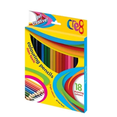 Cre8 Colouring Pencils Pack of 18 Assorted Colours 8 P2122 (Large Letter Rate) Pack Of3