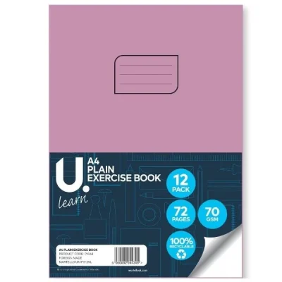 A4 Plain Exercise Book 29.7 x 21 x 0.5 cm P1048 (Parcel Rate) Pack Of 3