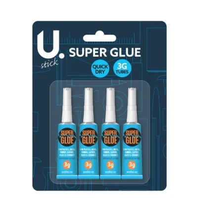 Super Glue 3g Pack of 4 16 x 12 x 1cm P2333 (Large Letter Rate) Pack Of 3