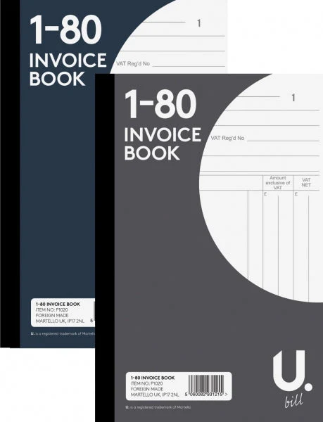 Invoice Book 1-50 20.4 x 12.5 x 0.9cm P1020MP (Large Letter Rate) Pack Of 3