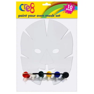 Cre8 Paint Your Own Mask Set 10pk P2077 (Parcel Rate) Pack Of 3