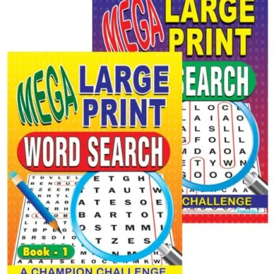 Mega Large Print Word Search Book Assorted Designs P2154 (Parcel Rate)Pack Of 3