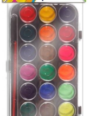 Cre8 21 Colours Paint Set With Brush Assorted Colours Childrens Paint Set P2179 (Parcel Rate) Pack Of 3