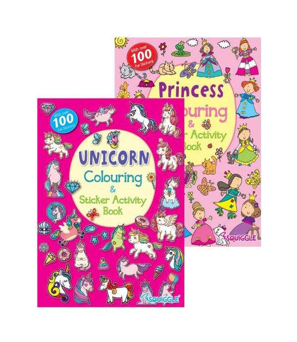 New Design My Fun Sticker Activity Book Unicorn & Princess Girls Book x 1 P2190 (Parcel Rate)Pack Of 3