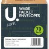 Wage Packet Salary Cash Envelopes Brown Envelopes 70 Pack P2224 (Parcel Rate)