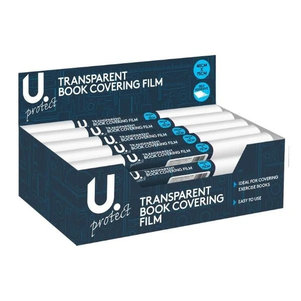 Transparent Book Covering Film 40cm x 75cm P2444 (Parcel Rate) Pack Of 3