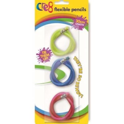 Flexible Pencils with Eraser Top Pack of 3 P2480 (Parcel Rate)