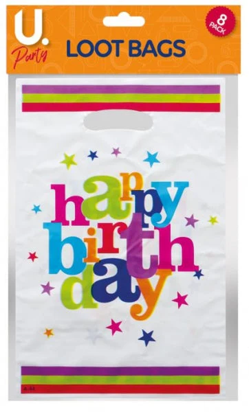 Happy Birthday Loot Bags 7pk P2763 (Large Letter Rate)