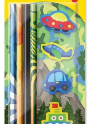 Cre8 Boys Pencil and Eraser Set Pack of 8 P2784 (Parcel Rate) Pack Of 3