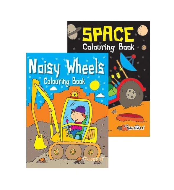 Space & Noisy Wheels Colouring Book Boys Fun Activity Book x 1 P2809 (Parcel Rate)Pack Of 3