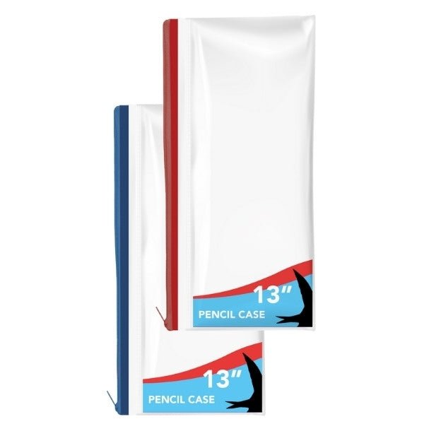Clear Exam Pencil case 13" Assorted Colours P3083 (Parcel Rate)