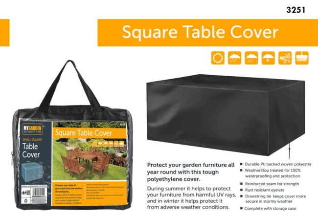 Garden Woven Table Cover 123 x 123 x 74cm 3251 (Parcel Rate) - Image 6