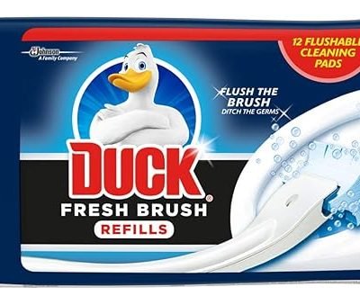 Duck Fresh Brush Refills, Toilet Bowl Cleaner, 12 Flushable cleaning pads