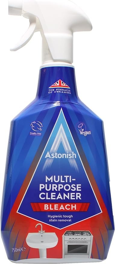 Astonish Multi-Purpose Cleaner with Bleach Spray, Vegan and Cruelty free Cleaning, 750ml