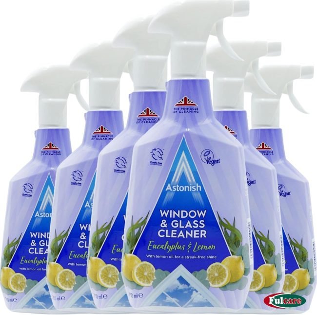 ASTONISH WINDOW & GLASS CLEANER Eucalyptus & Lemon Pack of 12