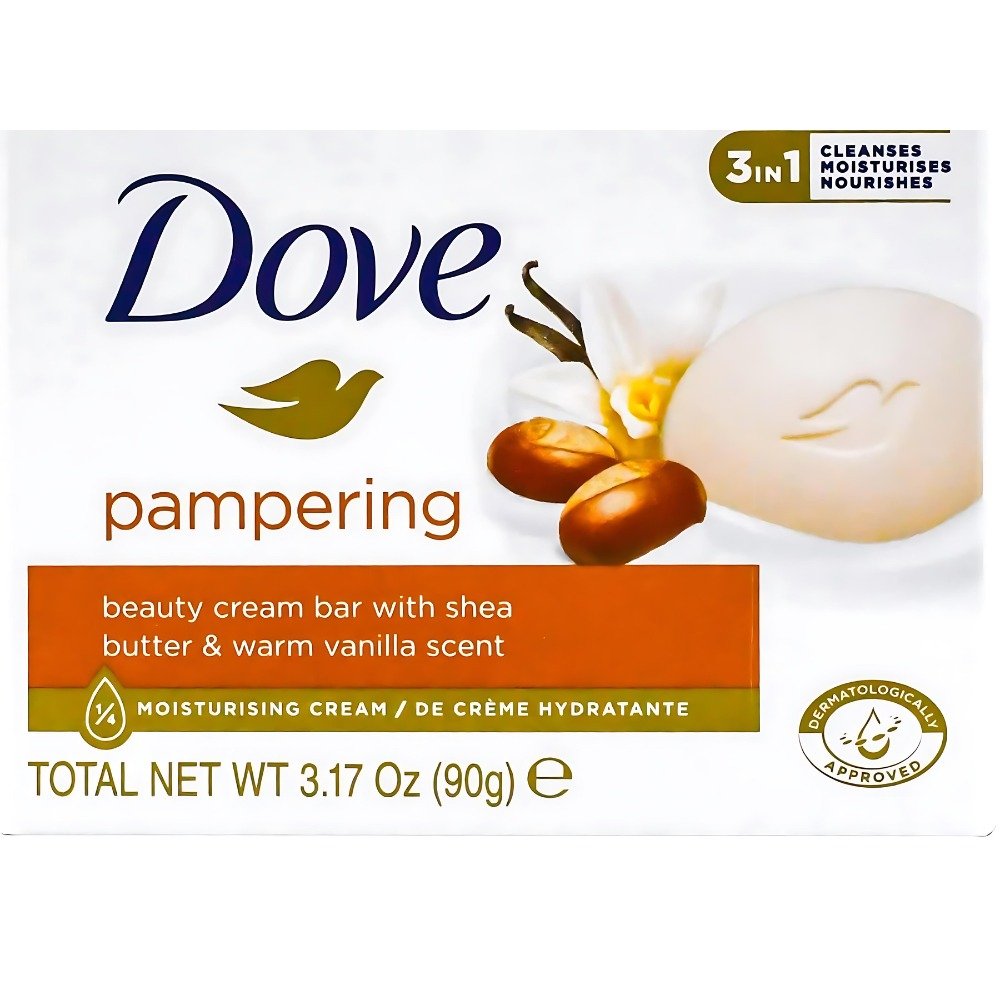 Dove Beauty Cream Bar Pampering Shea Butter Hand Soap 90g Pack of 48